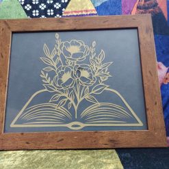 Book and Flowers Papercutting