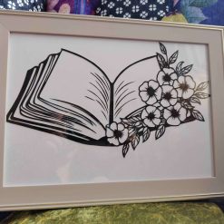 Book and Flowers Papercutting