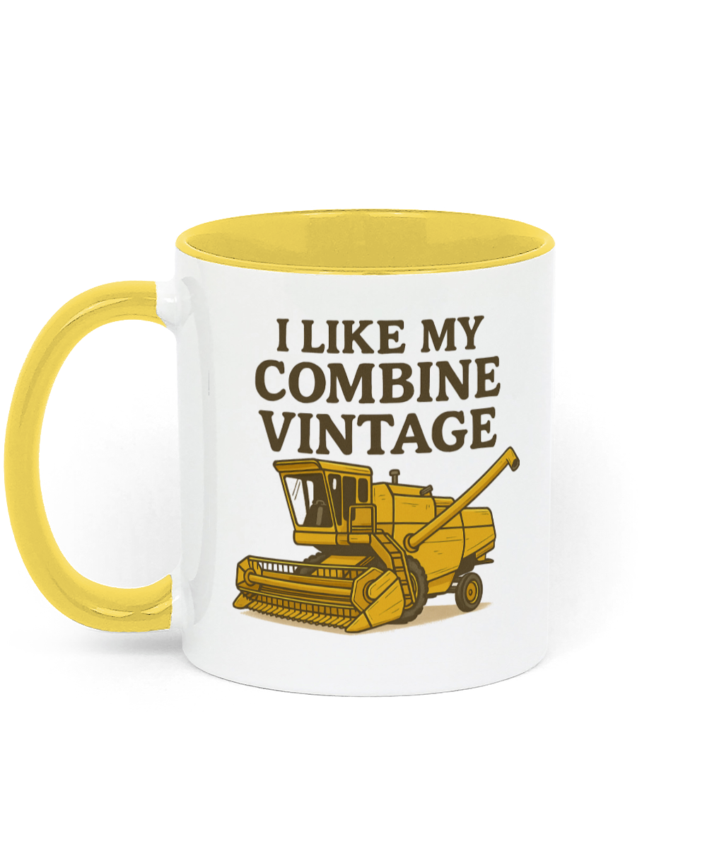 Combine Coffee Mug - Yellow and White Combine Coffee Mug - Yellow and White