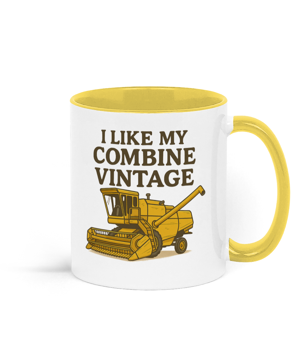 Combine Coffee Mug - Yellow and White Combine Coffee Mug - Yellow and White