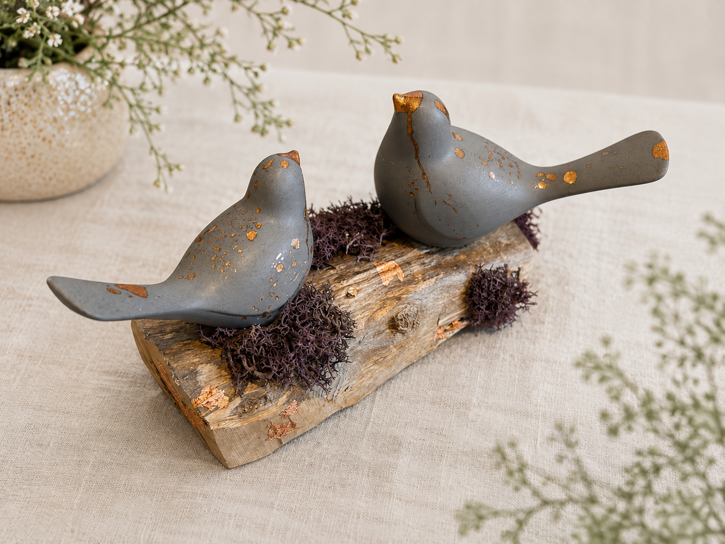 Bird Sculpture, Copper-Leafed Jesmonite on Driftwood, One of a Kind — Dew & Heather Bird Sculpture, Copper-Leafed Jesmonite on Driftwood, One of a Kind — Dew & Heather