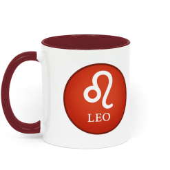 Leo, Astrology Coffee Mug - Red and White