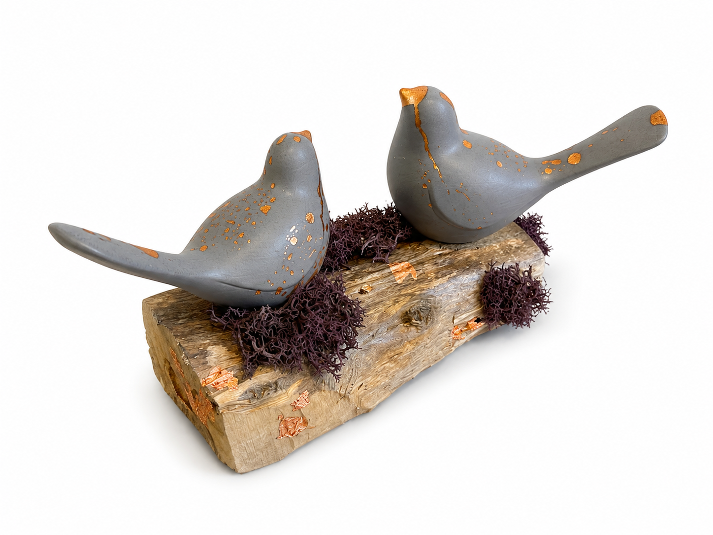 Bird Sculpture, Copper-Leafed Jesmonite on Driftwood, One of a Kind — Dew & Heather Bird Sculpture, Copper-Leafed Jesmonite on Driftwood, One of a Kind — Dew & Heather