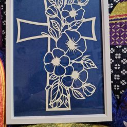 Flowers and Cross Papercutting