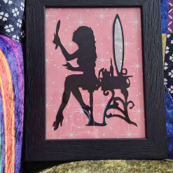 Girl with Mirror Papercutting
