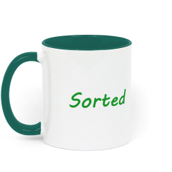 Sorted Coffee Mug - Green and White