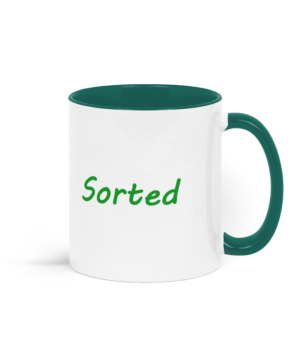 Sorted Coffee Mug - Green and White Sorted Coffee Mug - Green and White