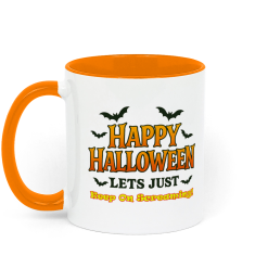 Halloween Keep on Screaming Coffee Mug - Orange and White