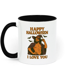 Halloween Wizard, I love you Coffee Mug - Black and White