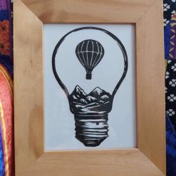 Hot Air Balloon In a Bulb Papercutting