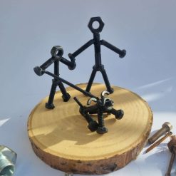 Walking the dog sculpture