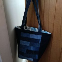 Recycled Denim Bag -Quilted Front Panel
