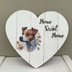 Home sweet home wooden sign decoupaged with a beautiful Jack Russell image 1