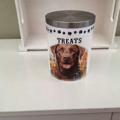Tea coffee & sugar jars hand painted and decoupaged with highland cow design