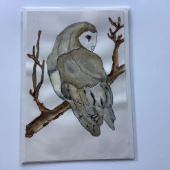 Owl , hand painted watercolour