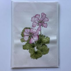“Geranium” picture, hand painted watercolour. A 4 size