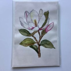 Magnolia hand painted watercolour A4 size