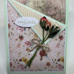 Handmade Folded Corner Birthday Greetings Card