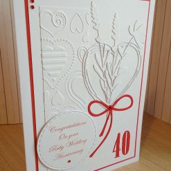 Anniversary Card - Ruby Wedding Hearts and Flowers 1 Anniversary Card - Ruby Wedding Hearts and Flowers 1