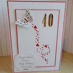 Anniversary Card - Ruby Wedding Butterfly Trail