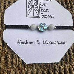 Abalone & Moonstone Macrame Bracelet