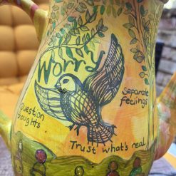 Hand-painted Worry Teapot: Anxiety Art 4 Hand-painted Worry Teapot: Anxiety Art 4
