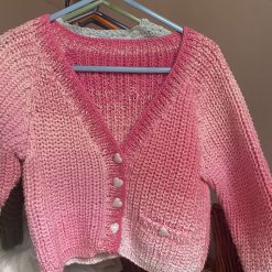 Pink fisherman’s Rib cardigan
