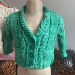 Shawl collar cabled cardigan