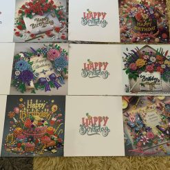 Birthday Cards decorated with Diamond Art