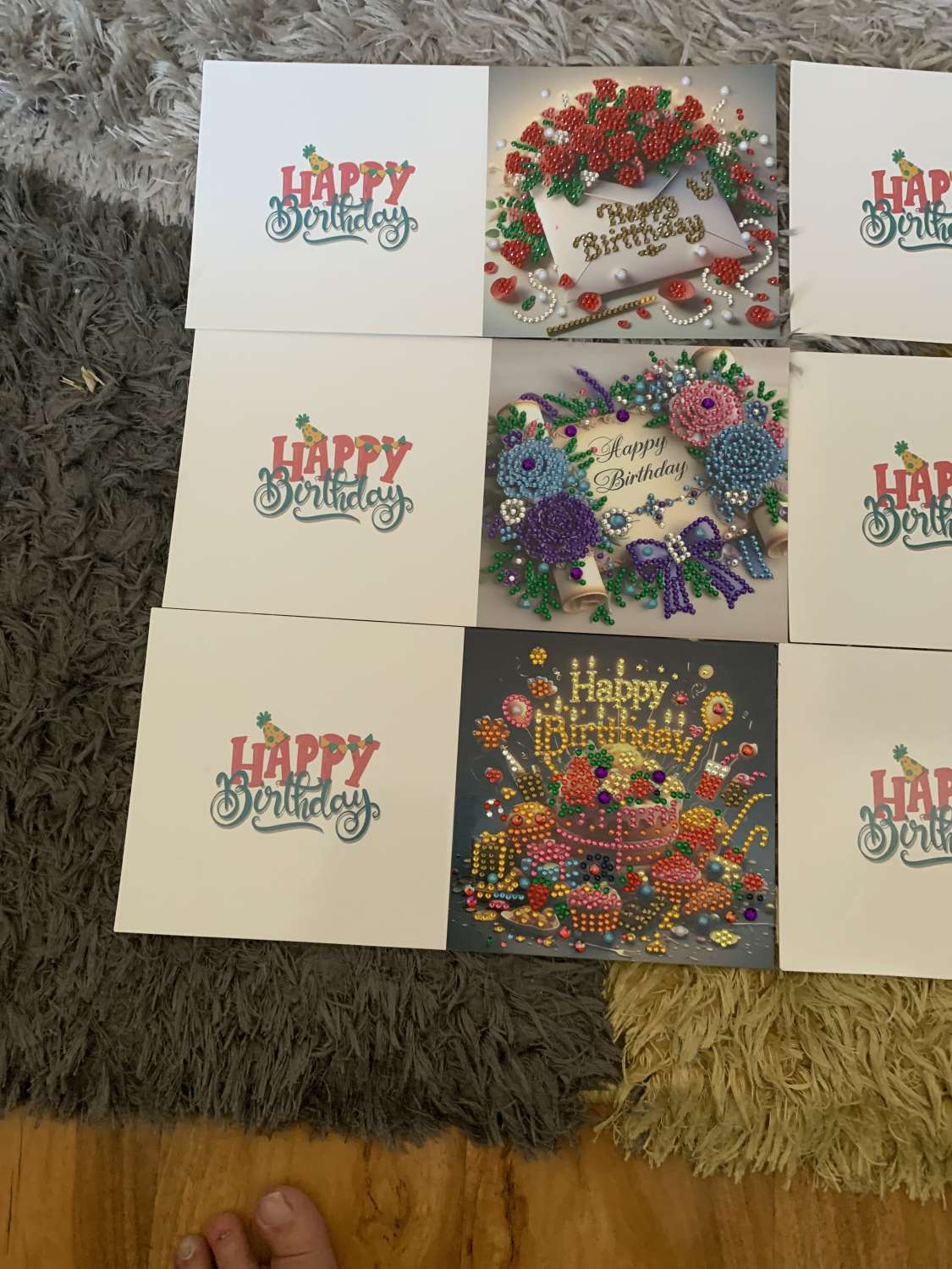 Birthday Cards decorated with Diamond Art Birthday Cards decorated with Diamond Art