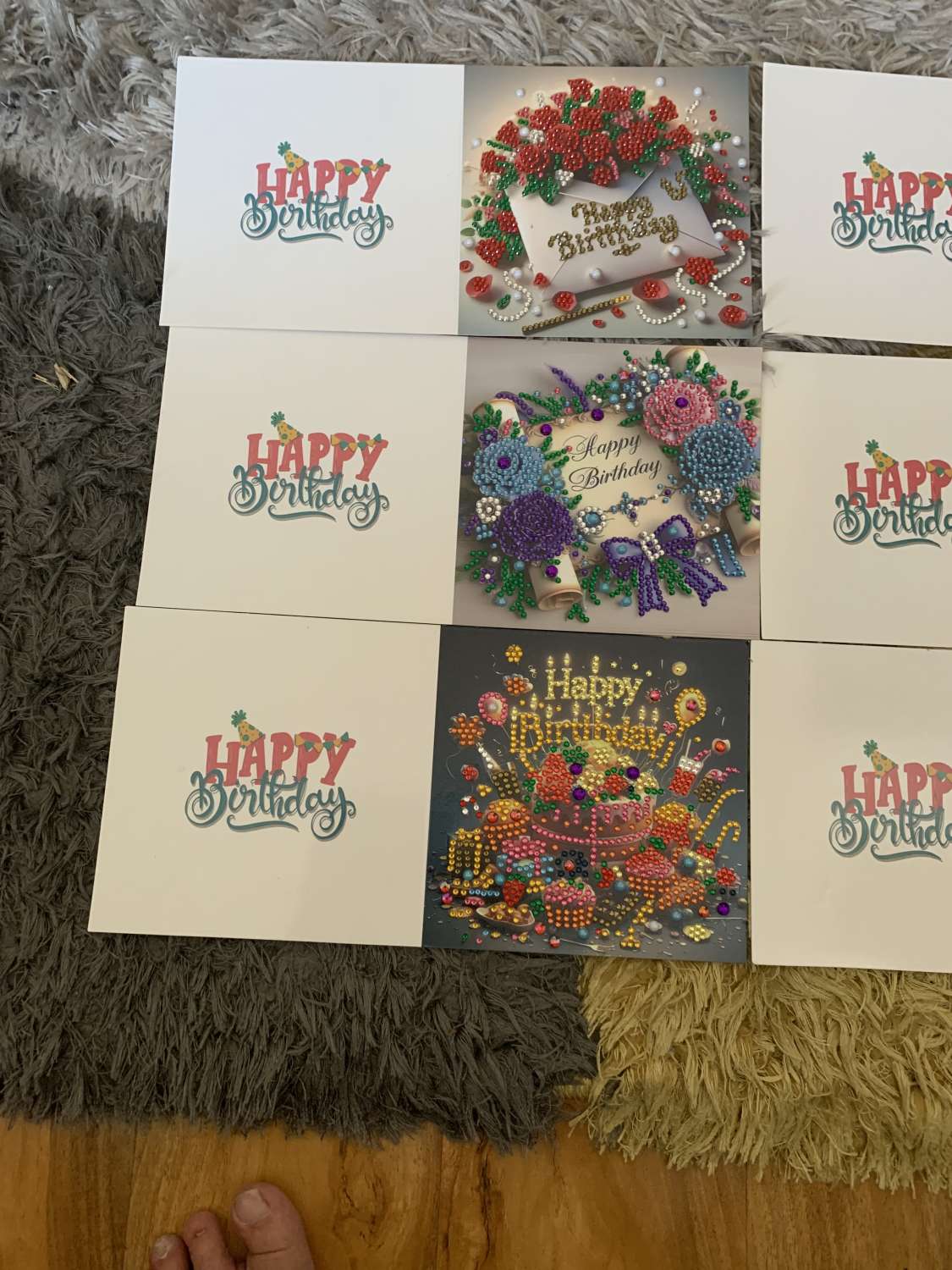 Birthday Cards decorated with Diamond Art Birthday Cards decorated with Diamond Art