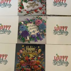 Birthday Cards decorated with Diamond Art 4 Birthday Cards decorated with Diamond Art 4