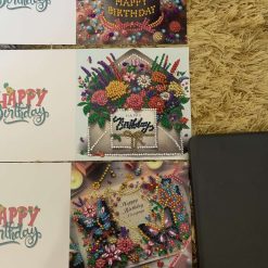 Birthday Cards decorated with Diamond Art 5 Birthday Cards decorated with Diamond Art 5