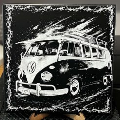 Ceramic tile laser engraved camper vw