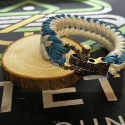 Wildtether Blue/White Sanctified Paracord Survival Bracelet