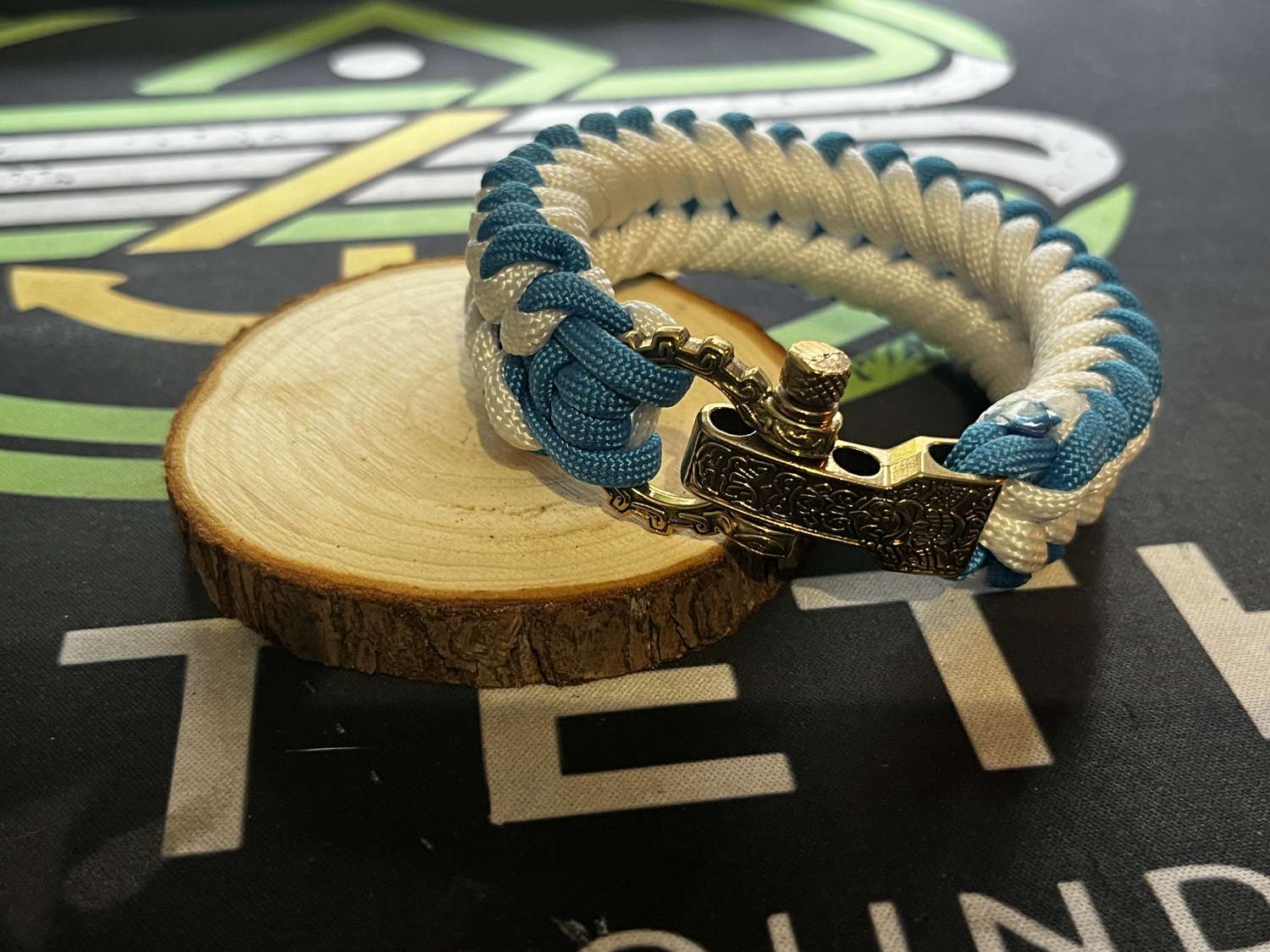 Wildtether Blue/White Sanctified Paracord Survival Bracelet Wildtether Blue/White Sanctified Paracord Survival Bracelet