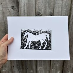 Original linocut print Uffington White Horse Oxford x 1 print 13 Original linocut print Uffington White Horse Oxford x 1 print 13