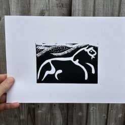 Original linocut print Uffington White Horse Oxford x 1 print 10 Original linocut print Uffington White Horse Oxford x 1 print 10