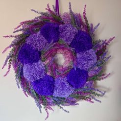 Lavender Pom Pom Wreath {Small - 30cm}