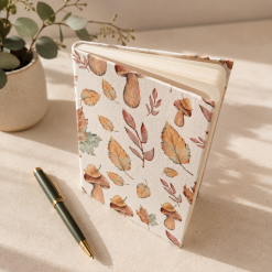 Handmade Autumn Toadstool Fabric Notebook | Pocket Journal | Traditional Bookbinding 3