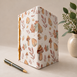 Handmade Autumn Toadstool Fabric Notebook | Pocket Journal | Traditional Bookbinding 4