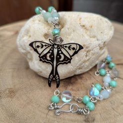 Lunar moth jewellery set mint