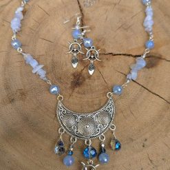 Goddess jewellery set - Blue Lace Agate