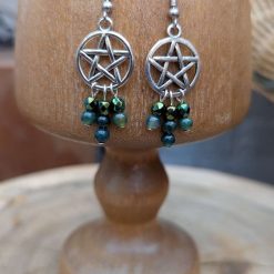 Pentagram jewellery set - moss agate & dyed quartzite 2 Pentagram jewellery set - moss agate & dyed quartzite 2