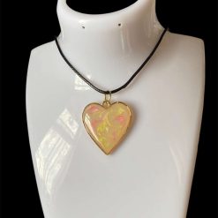 Handmade resin heart pendant