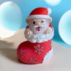 🎄Handmade Resin Santa in Stocking Ornament 🎅🏽