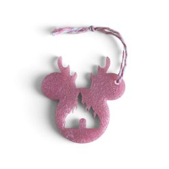 ✨ Handmade Pink Glitter Minnie Reindeer Christmas Ornament ✨