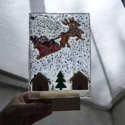 ✨ Handcrafted Resin Christmas Panel — Santa’s Magical Flight ✨