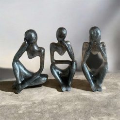✨ THREE WISE THINKERS — Handmade Resin Figurine Set ✨