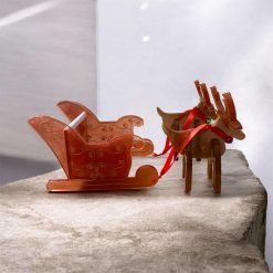 ✨ HANDMADE RESIN SANTA SLEIGH & 2 REINDEER SET ✨